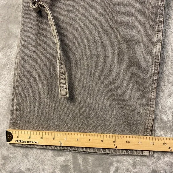Zara Women's Gray Denim Cargo Jeans Size 10 Utility Pockets Wide Leg - Picture 8 of 8